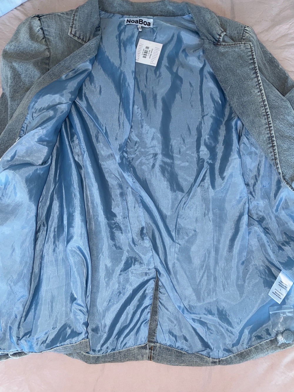 Light Blue Denim Blazer for Women Large - Picture 13 of 16
